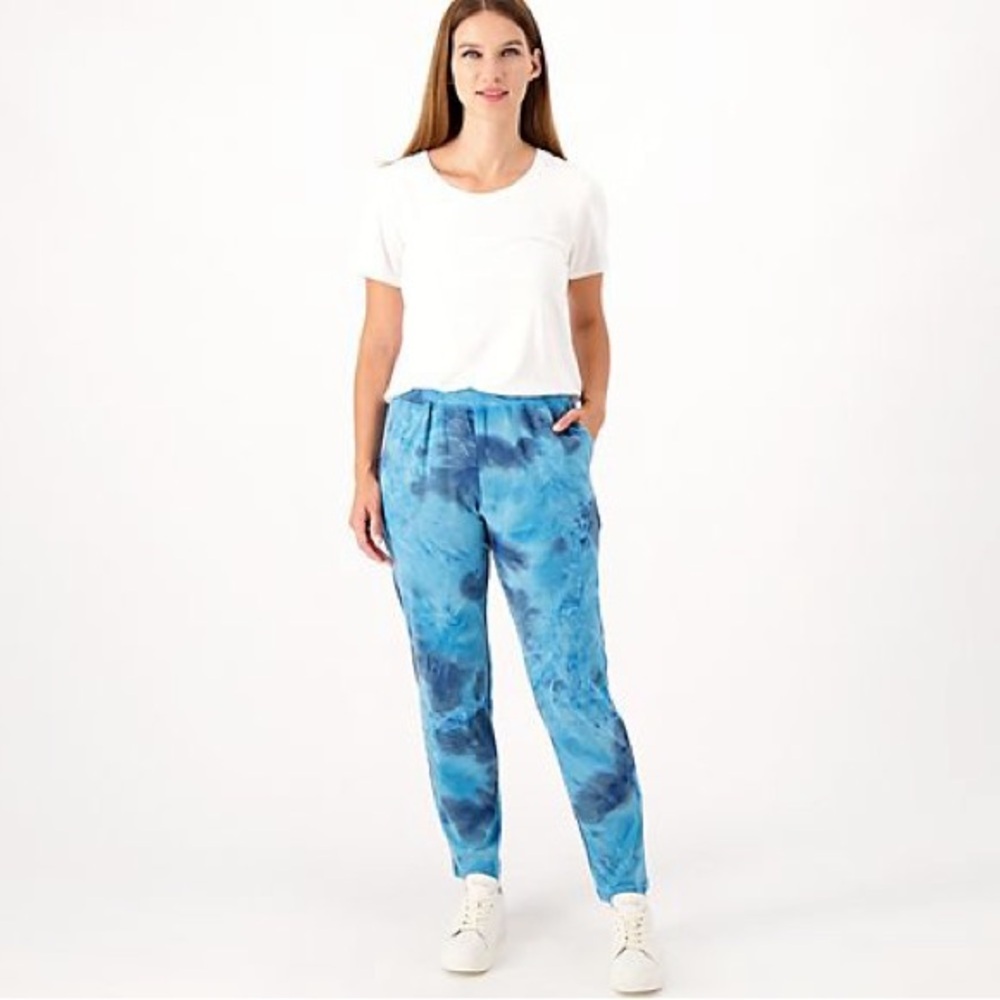 NEW, LOGO Lounge by Lori Goldstein Regular Tie-Dye Straight Leg Pants, XL - Picture 3 of 7